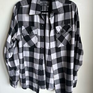 Black and White Flannel Shirt